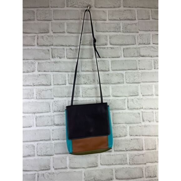 Mywalit Leather Crossbody Travel Bag Multicolored Fall - Picture 1 of 12